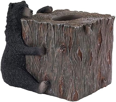 Avanti Linens Tissue Box Cover Black Bear Design