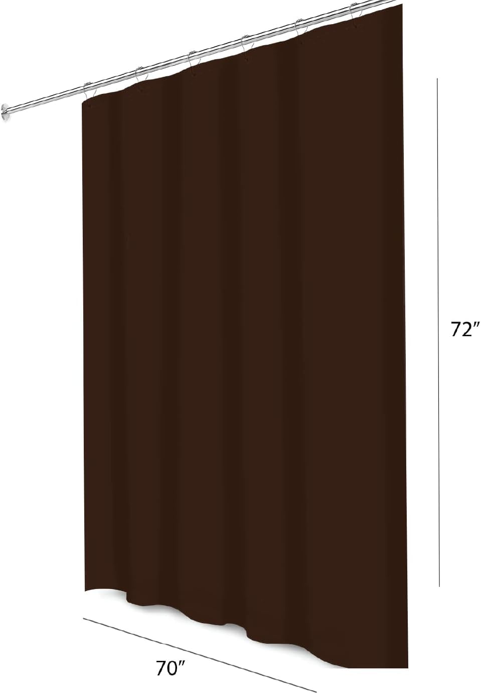 Premium 6 Gauge PEVA Magnetic Shower Curtain Liner 70x72 Chocolate