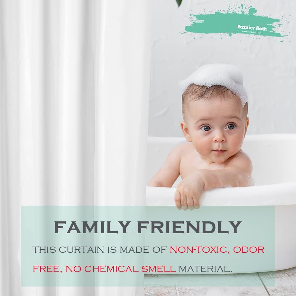 Eazzier Bath 72x72 Inch Thin Shower Curtain Liner