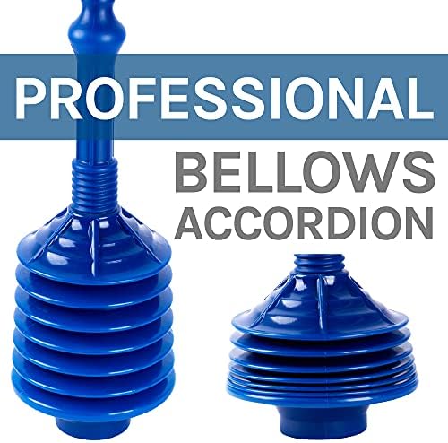 JS Jackson Supplies Blue Bellows Plunger with Black Drip Tray