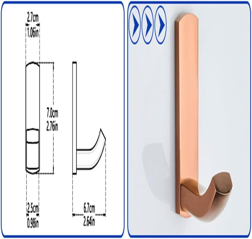 Rose Gold Bathroom Hardware Set with Toilet Brush Holder and Coat Hook