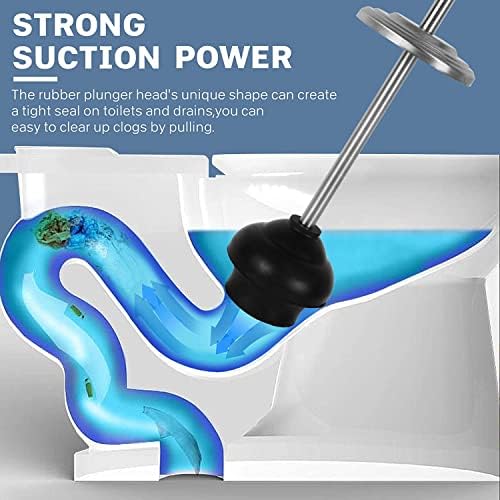 DOWRY Anti-Hand Off Toilet Plunger with Holder for Bathroom