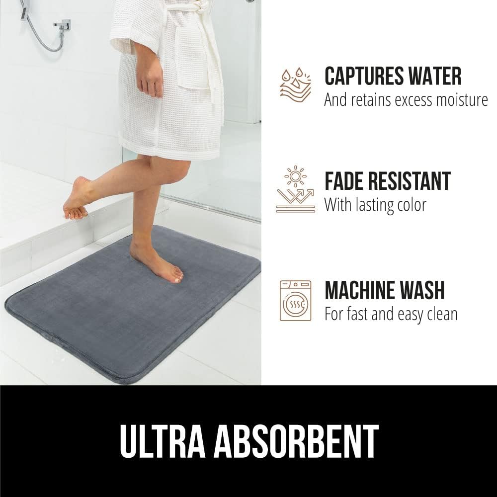 Gorilla Grip Toilet Lid Cover and Bath Rug Bundle 1