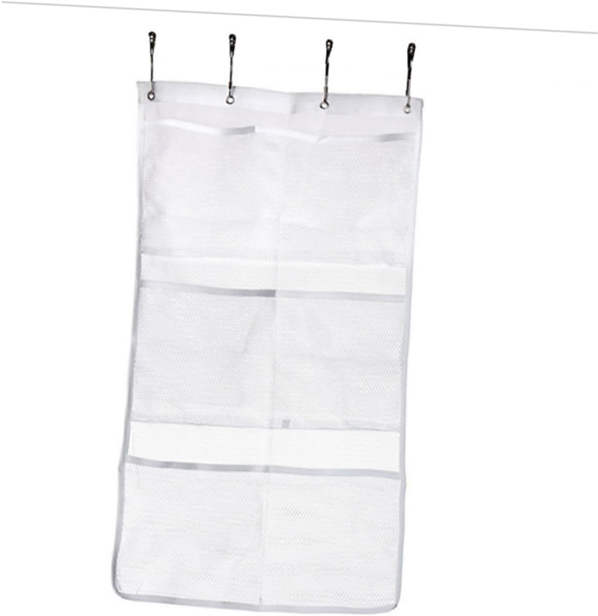 KOMBIUDA 6 Pocket Mesh Shower Organizer with Adhesive Hooks