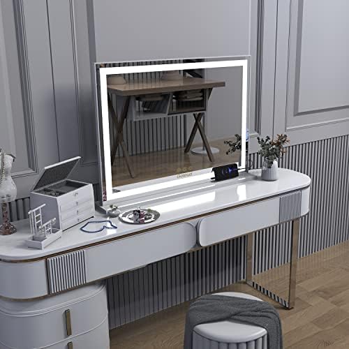 NICESTi Large Vanity Mirror with USB Lights and Adjustable Brightness