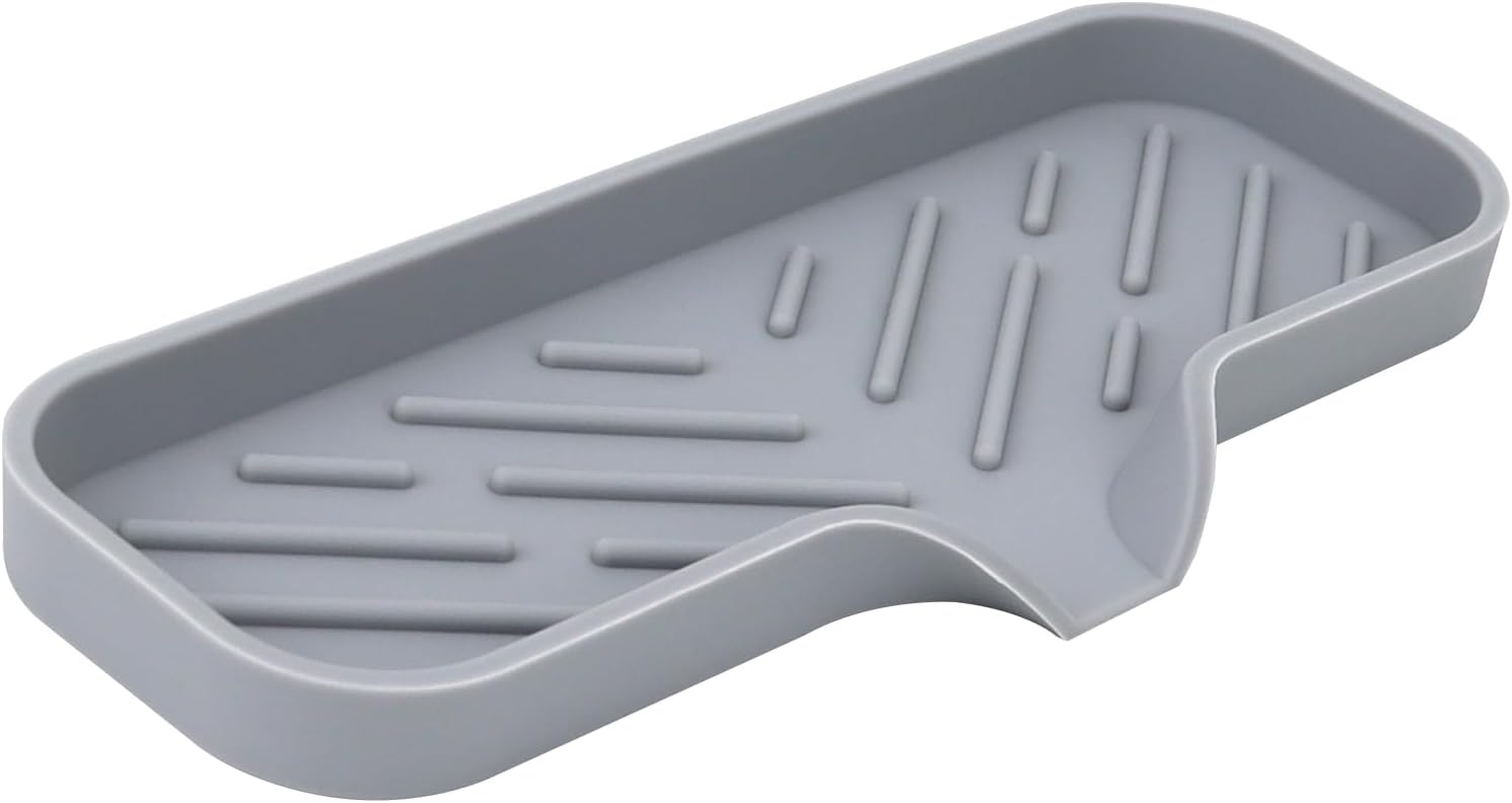 YASMEN Silicone Soap Dish with Drain Gray 9 x 315