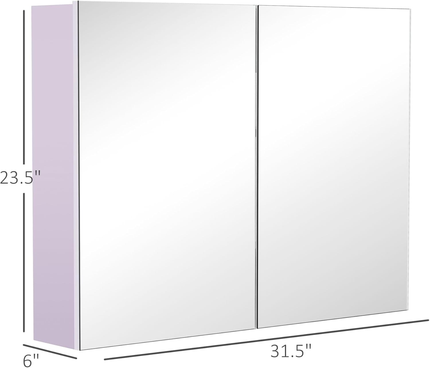 HOMCOM 315 Inch Bathroom Mirror with Storage