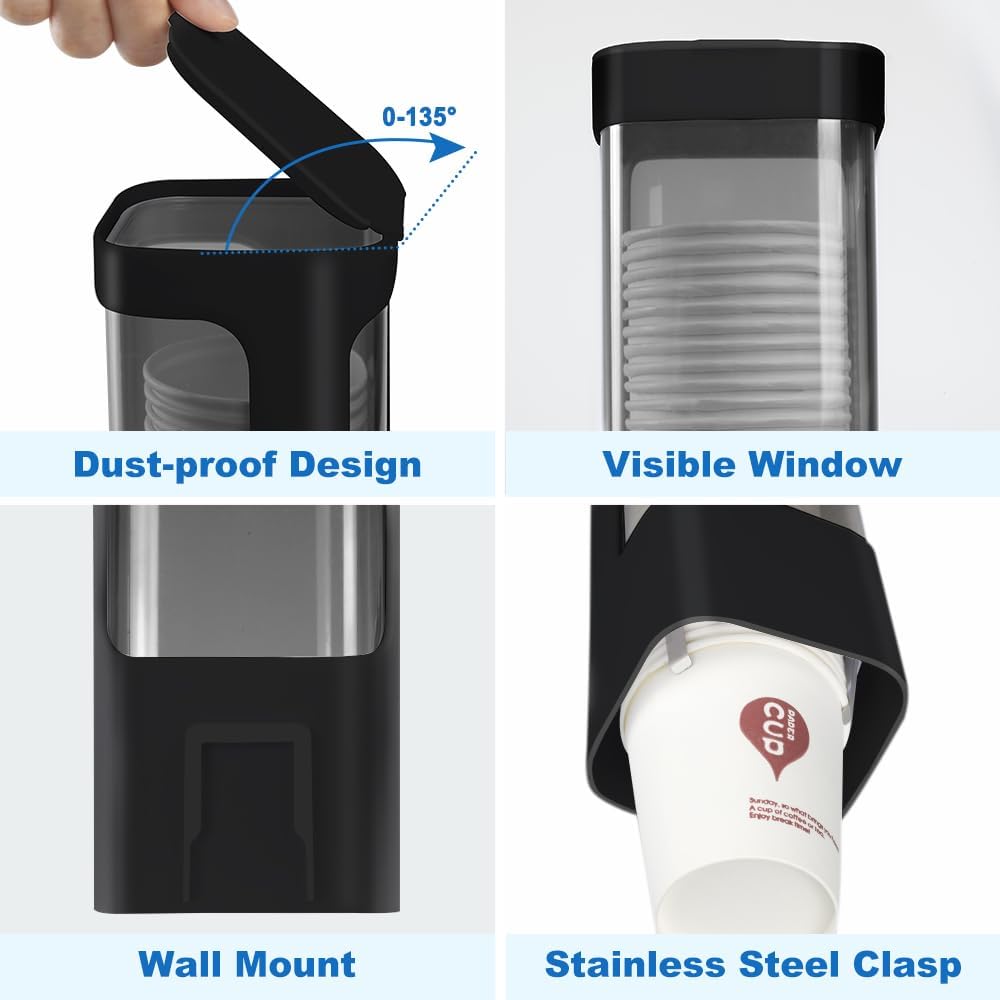 IWNTWY Wall Mount Cup Dispenser for Small Cups