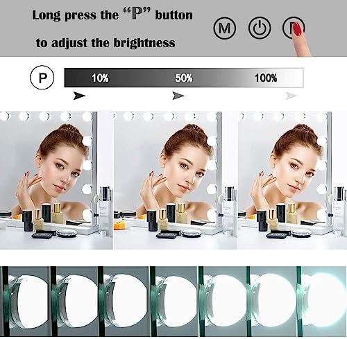 LilyHome Wall-Mounted Vanity Mirror with 18 LED Lights and Touch Control