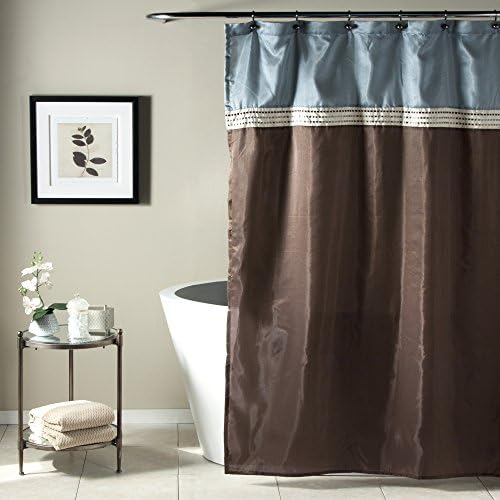 Lush Decor Terra Shower Curtain 72x72 Blue Chocolate