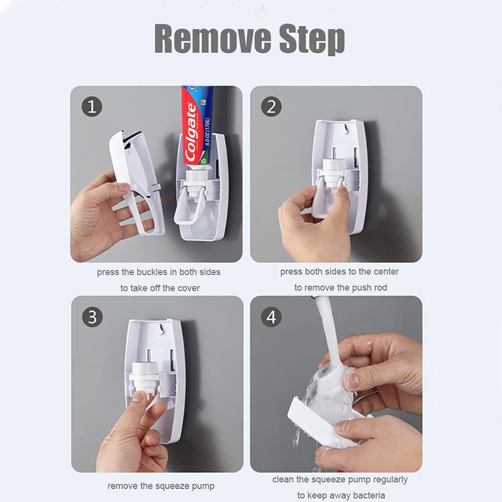 Basedidea Automatic Toothbrush Dispenser with Squeezer and Holder Set