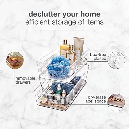 Madesmart 2 Tier Storage Baskets with Handles