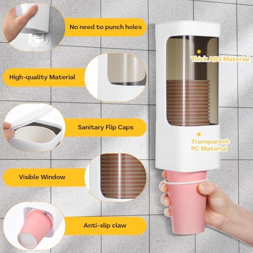Molain Wall Mounted Cup Dispenser for 3oz-5oz Cups 1