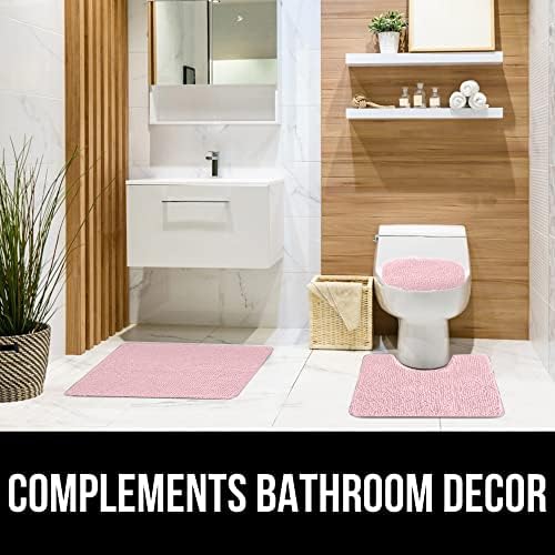 GORILLA GRIP Soft Chenille Toilet Lid Cover Light Pink 195x185 1