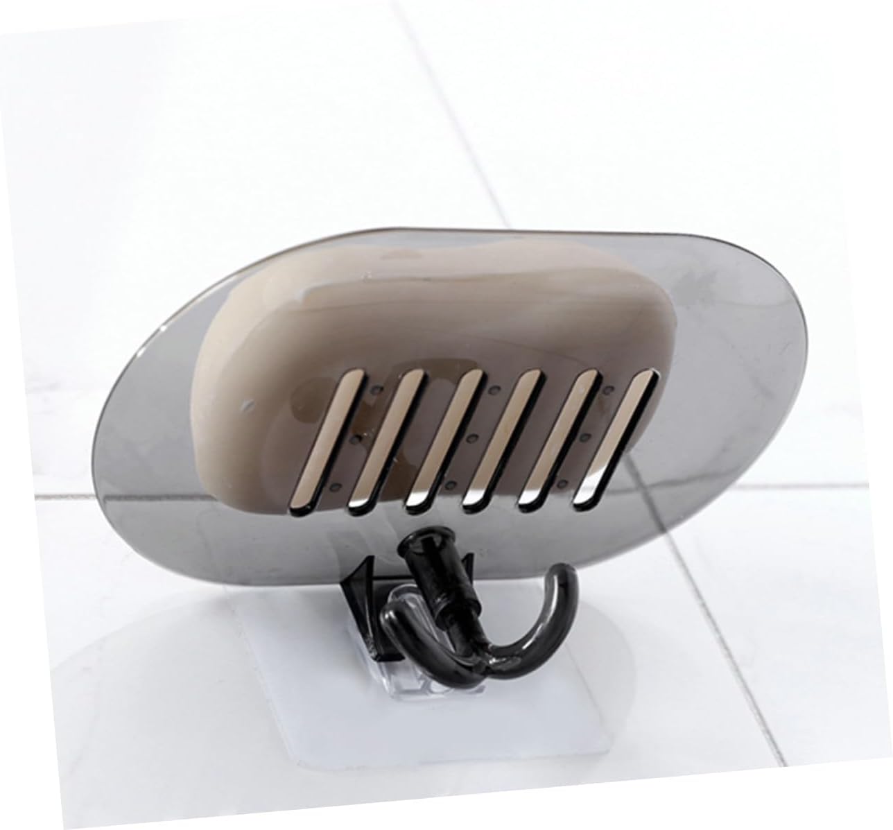 Wall Mount Soap Dish with Drain Hooks Bathroom Holder