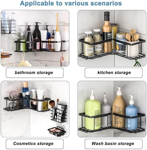 Sikaiqi 4 Pack Corner Shower Caddy Organizer Set