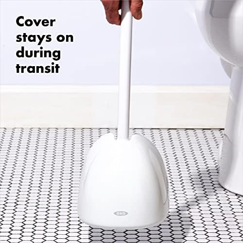 OXO Good Grips Toilet Plunger with Cover White 1