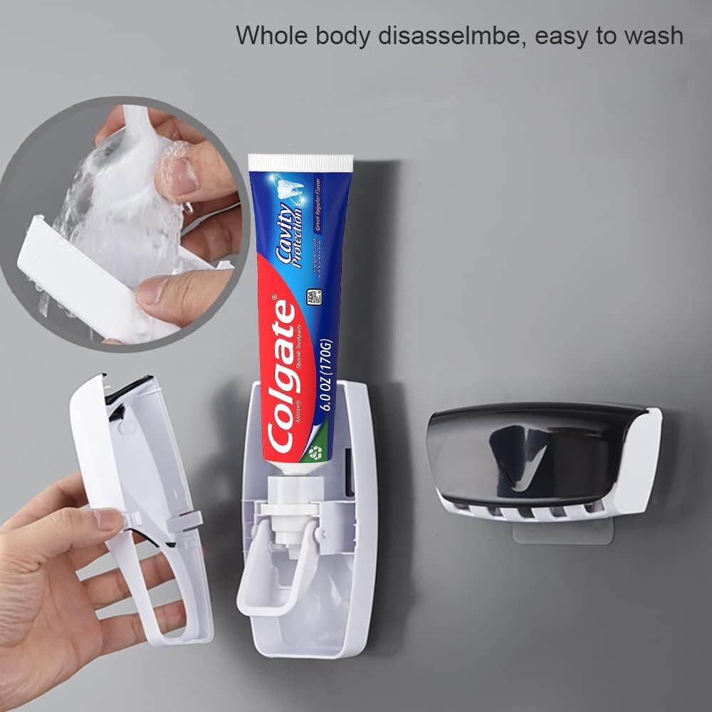 Basedidea Automatic Toothbrush Dispenser with Squeezer and Holder Set