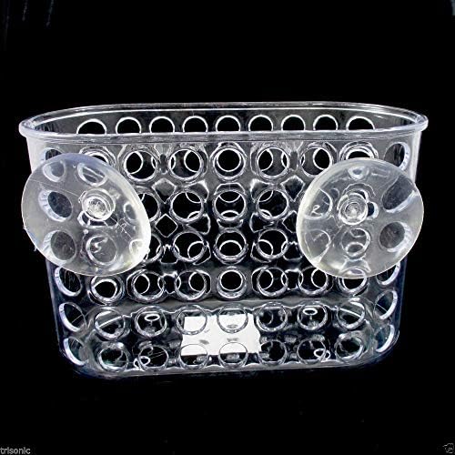 Trisonic Clear Shower Caddy with Suction Cups