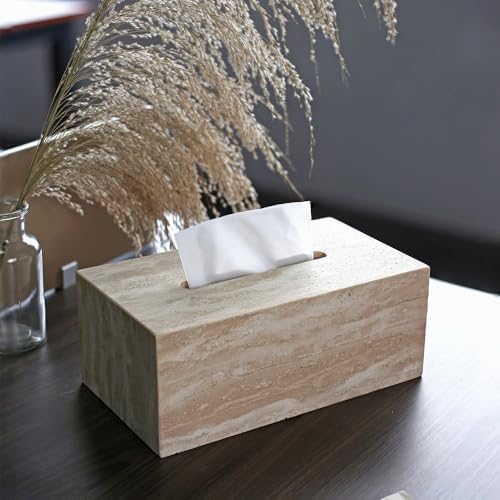 Noble and Light Marble Tissue Box Holder for Bathroom and Office