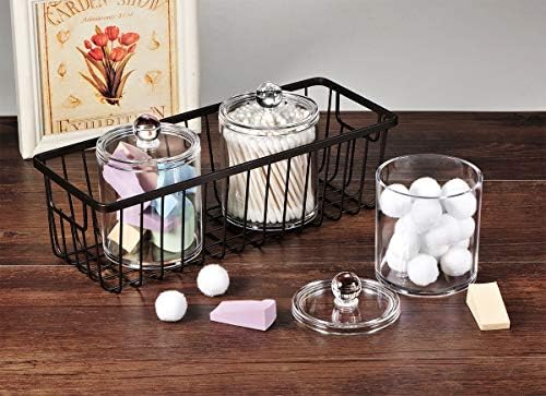 SheeChung 6 Pack Qtip Dispenser Clear Acrylic Jars