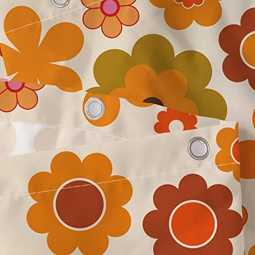 Sanzugh Retro Flowers Camper Shower Curtain with Hooks