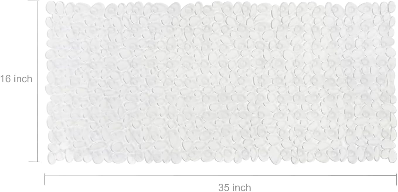 Vannokor Clear Non-Slip Bath Mat 35x16 Inch