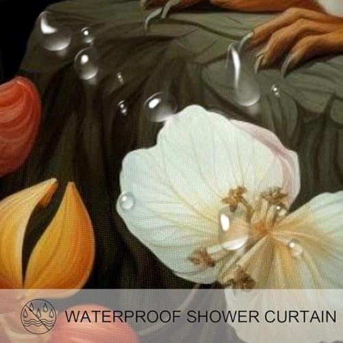 VAPOKF Cute Squirrel Shower Curtain with 12 Hooks - 66x72 Inches 1
