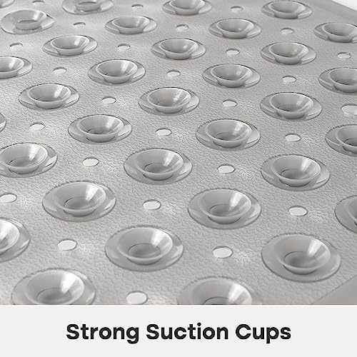 XIYUNTE Square Non Slip Bath Mat - 21x21inch Clear Grey