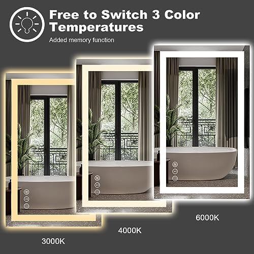 Amorho 44x36 LED Vanity Mirror with Front Backlight
