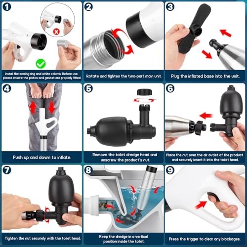 Tanzfrosch High Pressure Toilet Air Plunger Blaster