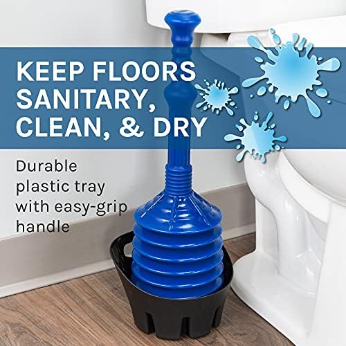 JS Jackson Supplies Blue Bellows Plunger with Black Drip Tray