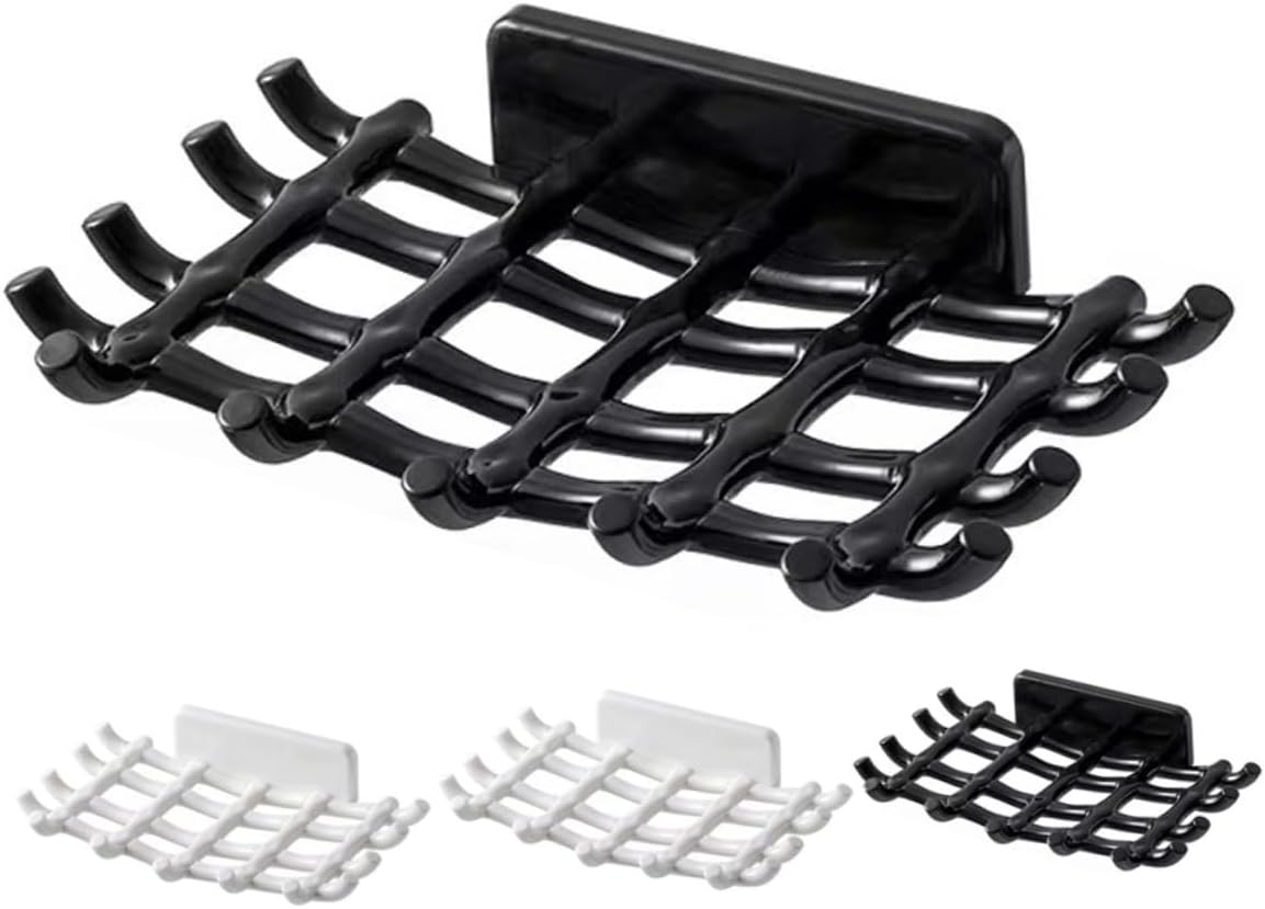 Zerodeko 4pcs Wall Mount Soap Dishes Drainer Grid Sturdy