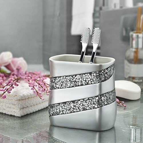 Creative Scents Silver Mosaic Toothbrush Holder