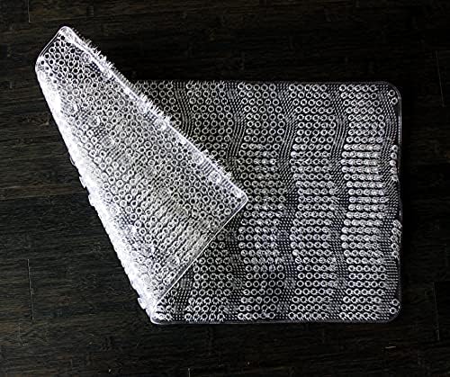 Dependable Industries Inc Velvet Grass Bath Mat 27 x 15 Clear