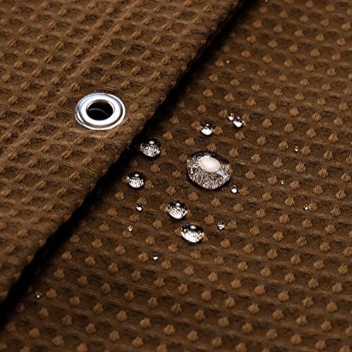 Barossa Design Waffle Weave Shower Curtain 71x72 Inch Brown Heavy Duty