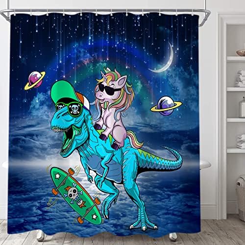 Funny Dinosaur Shower Curtain Set for Kids