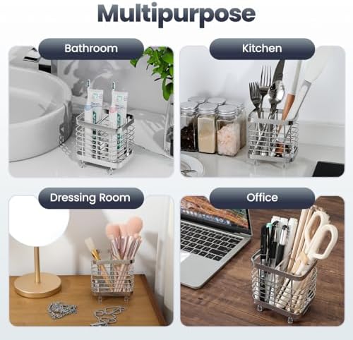 Luxspire Wall Mounted Toothbrush Holder 2 Slots Stainless Steel Silver 1