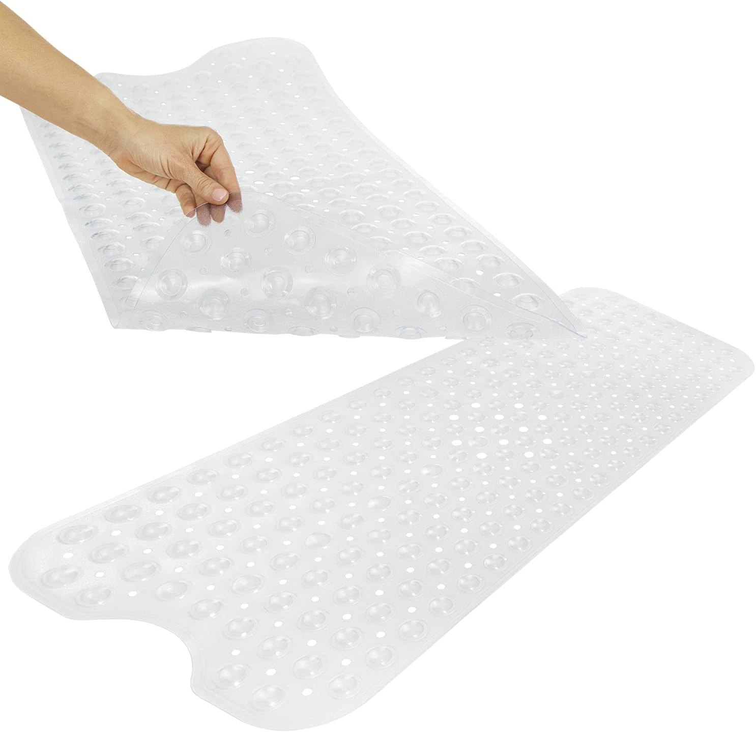Vive Anti-Slip Bathtub Mat - Clear Textured Suction