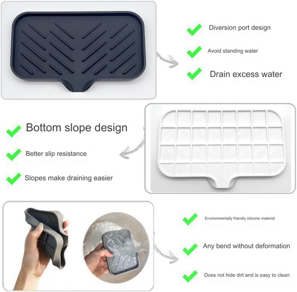 Self Draining Soap Bar Holder S Grey