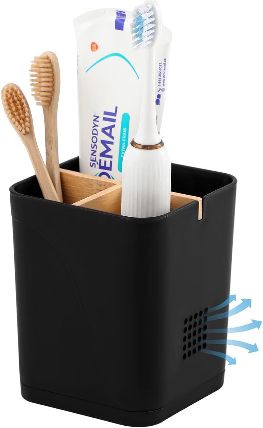 Heagoale Electric Toothbrush Holder with Bamboo Dividers