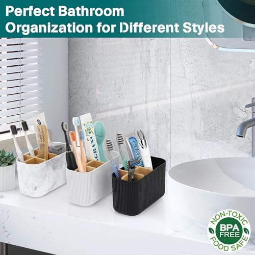 GFWARE Black Toothbrush Holder Organizer