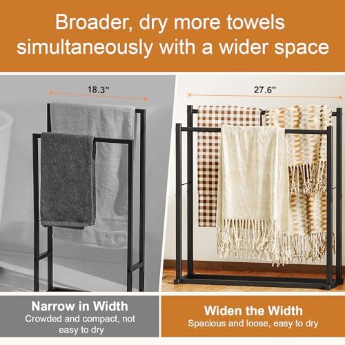 Honiter 2 Tier Free Standing Towel Rack - Black