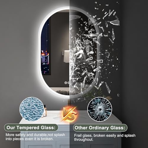 Sbagno 2pcs 24x36 Oval LED Bathroom Mirror with Lights