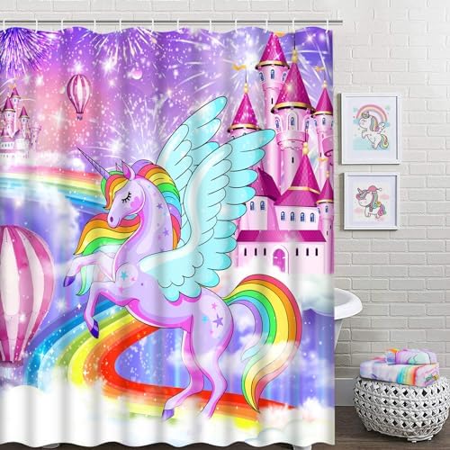 Alishomtll 7 Pcs Unicorn Girls Bathroom Set