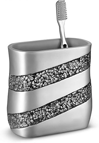 Creative Scents Silver Mosaic Toothbrush Holder