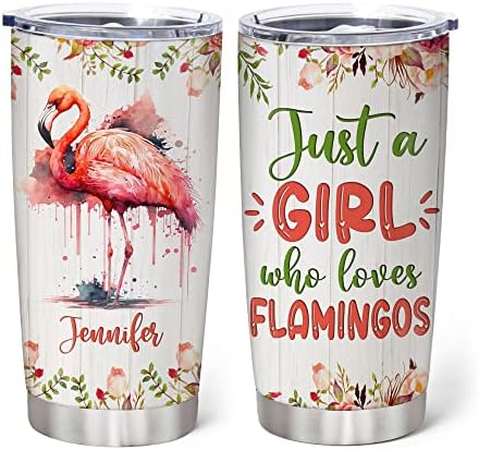 Hyturtle Flamingo Lover Custom Name 20oz Tumbler With Lid