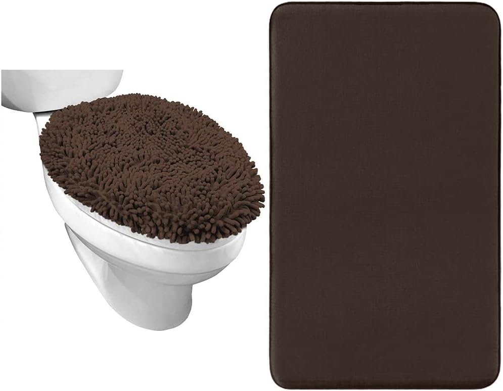 GORILLA GRIP Toilet Lid Cover and Bath Rug 2 Pack