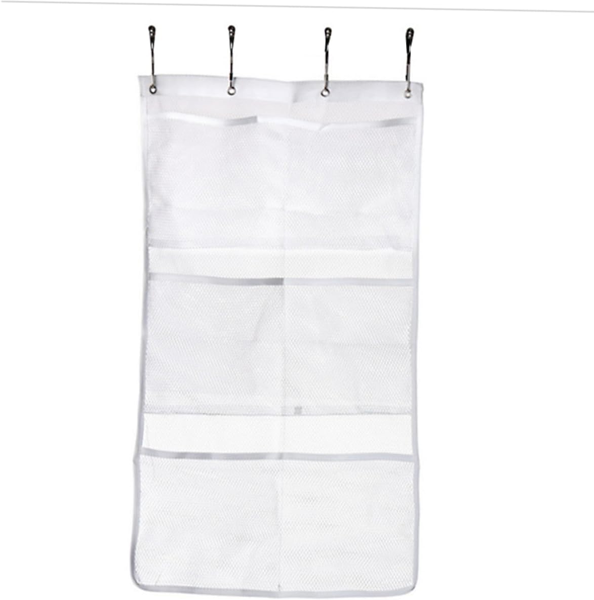 Toiletries Curtain Hanger with 6 Pockets and Mesh Design