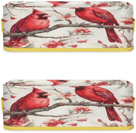 Skonsati Cardinal Birds Toilet Paper Storage Basket with Handles